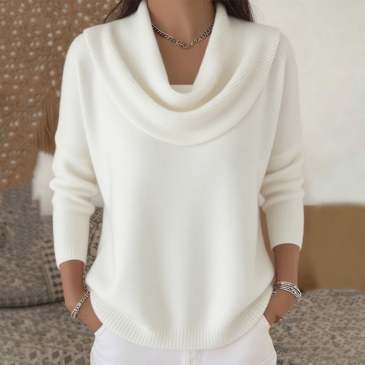 Scarlett™ Maglione con Collo Drappeggiato