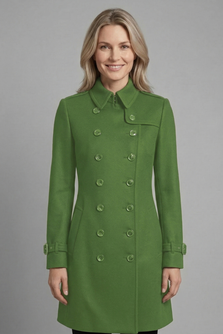 Cappotto da Donna con Bottoni Doppi e Maniche Lunghe