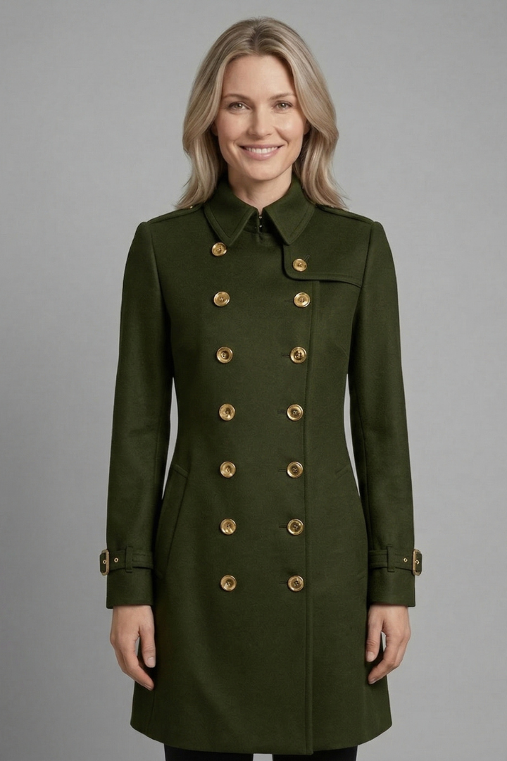 Cappotto da Donna con Bottoni Doppi e Maniche Lunghe