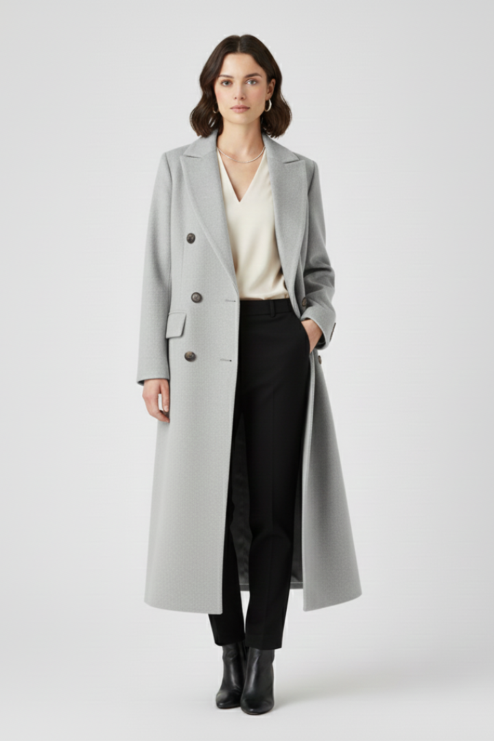Cappotto da Donna con Collo a Revers e Chiusura a Bottone
