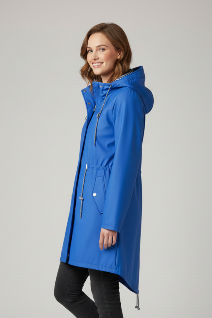 Cappotto da Donna con Cappuccio, Zip e Tasche Frontali