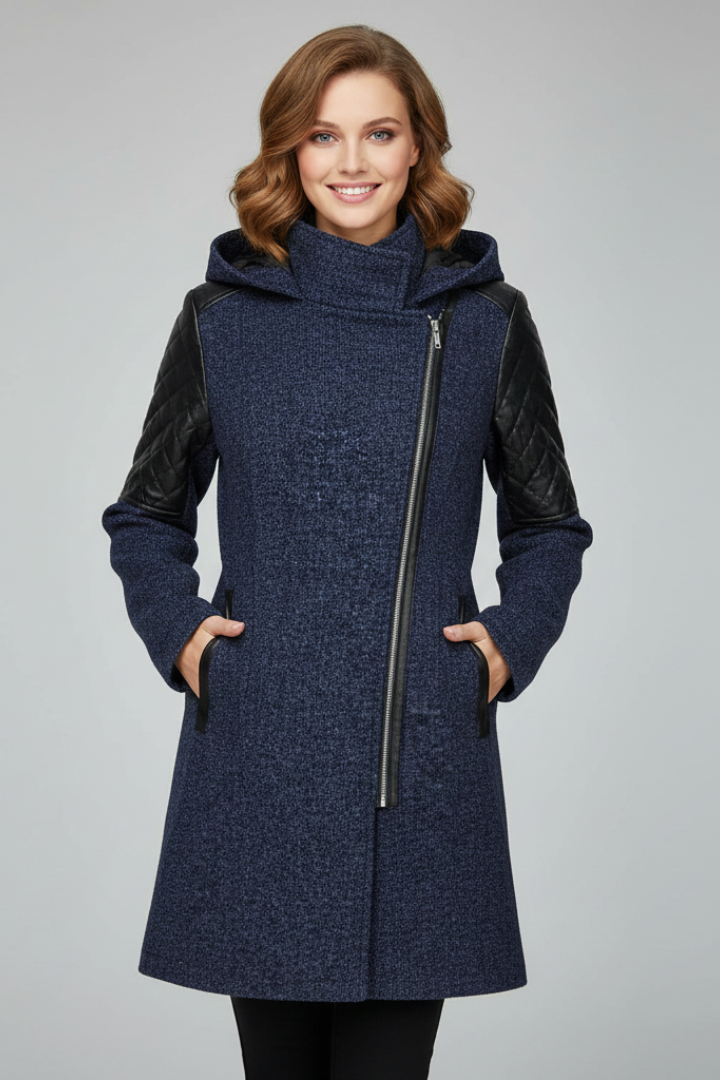 Cappotto Lungo da Donna con Cappuccio e Zip