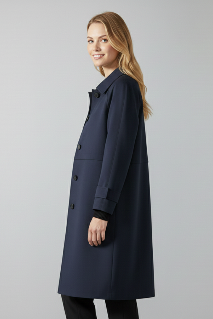 Cappotto da Donna a Mezzo Lunghezza con Bottoni e Tasche