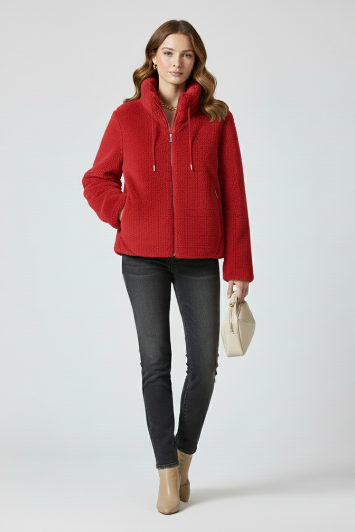 Cappotto Teddy da Donna con Zip e Orlo Regolabile
