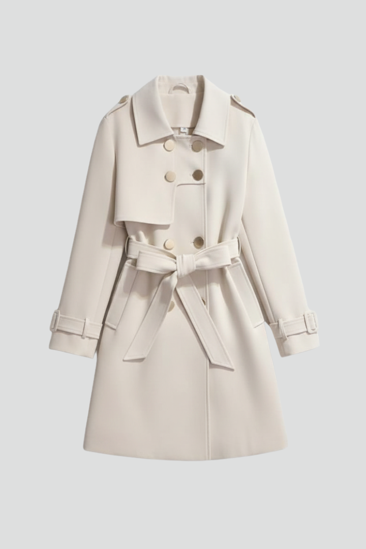 Cappotto Trench da Donna con Cintura e Collo Classico