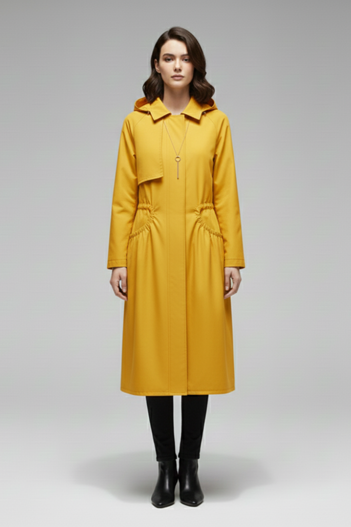 Cappotto Trench da Donna con Cappuccio e Cintura Regolabile